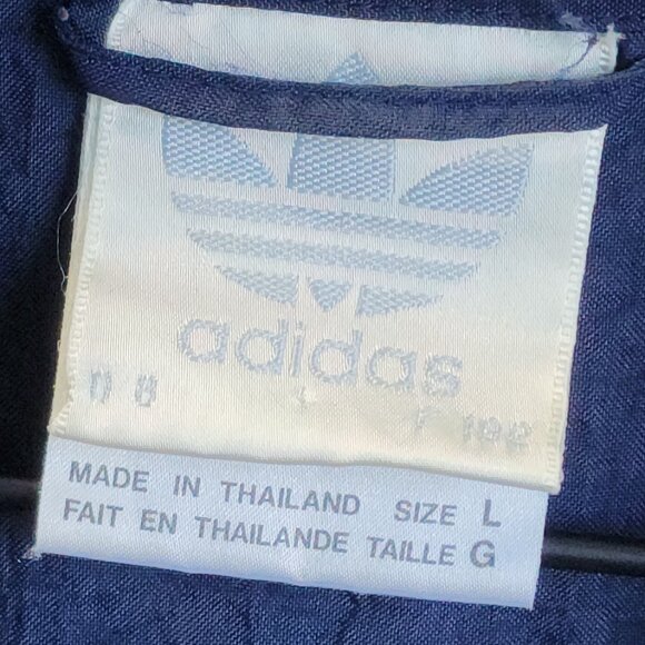 Vintage Adidas Track Suit Windbreaker Warmup Jacket Navy Blue LG 80s 90s Retro - Picture 2 of 4